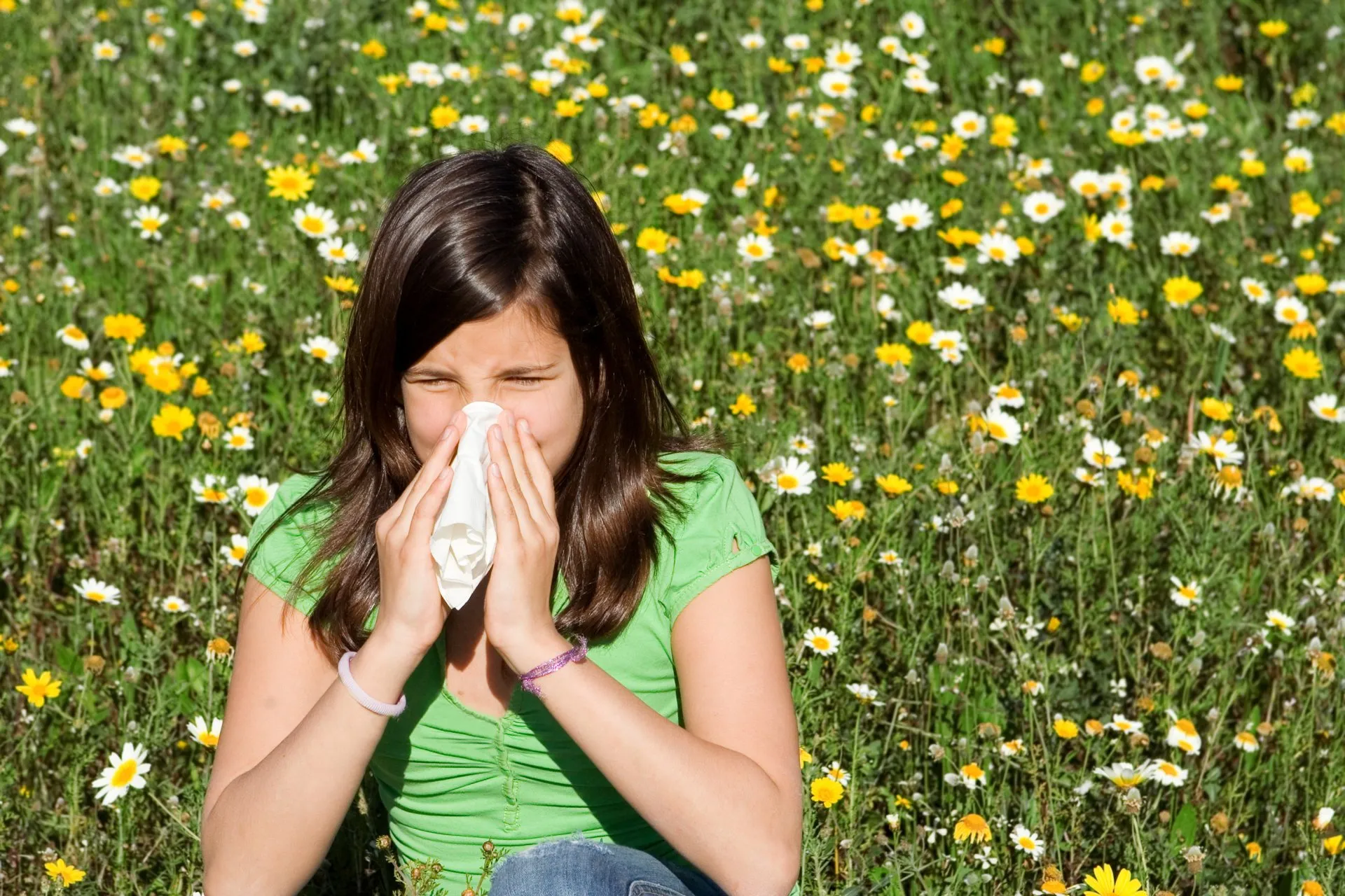 Person experiencing seasonal allergy symptoms